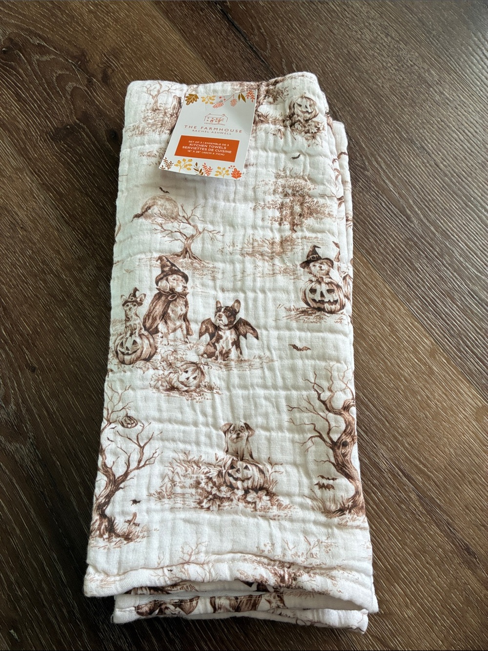 The Farmhouse by Rachel Ashwell Halloween Dog Kitchen Towels. 3 pack. New!